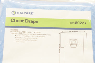 Halyard 89227 Chest Drape, Level 4, 100inch x 124inch